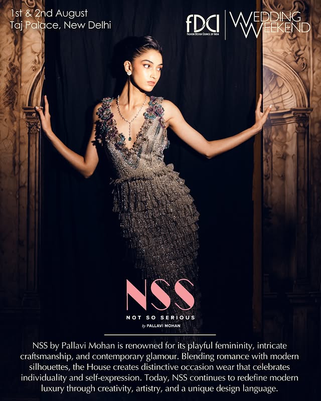 Instagram post by @pallavi_mohan_not_so_serious_ for FDCI. Caption reads: [...] at the 4th edition of FDCI Wedding Weekend✨....
