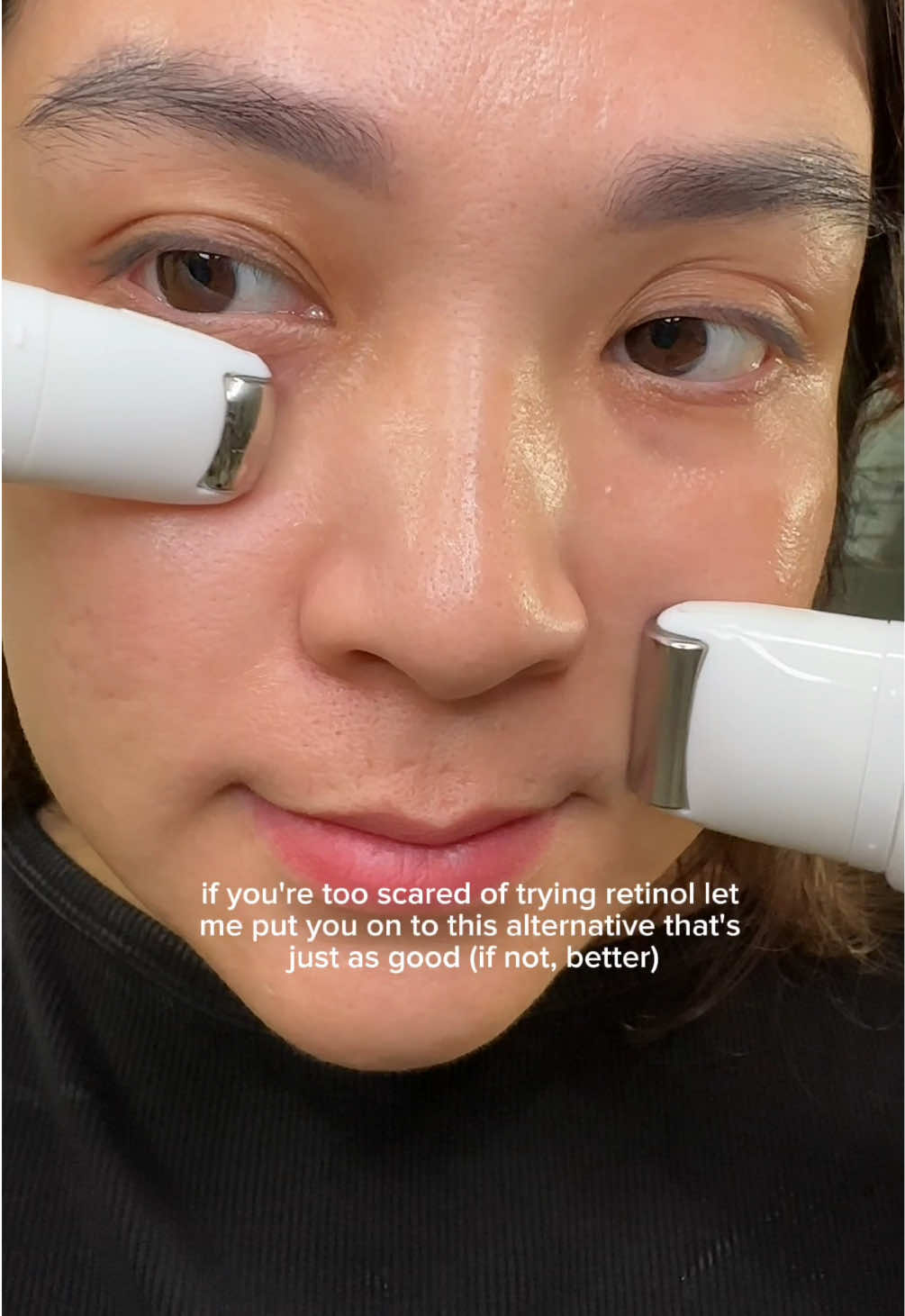 TikTok post by @justtiffanys for BAZZAAL. Caption reads: After toning with the PHA Succinic Acid Calming....