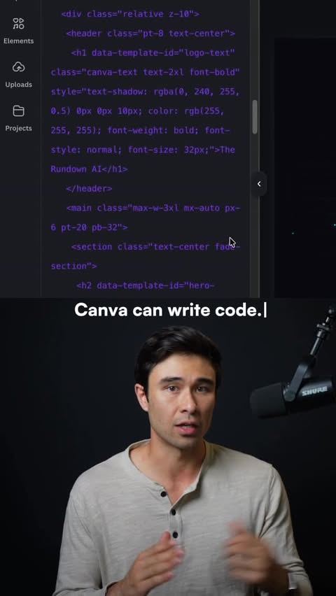Instagram post by @rowancheung for Canva. Caption reads: @canva is getting a major upgrade with Canva AI....