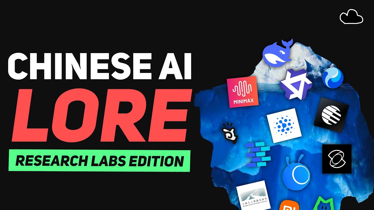 YouTube post by @bycloudAI for HubSpot. Caption reads: The Chinese AI Iceberg.