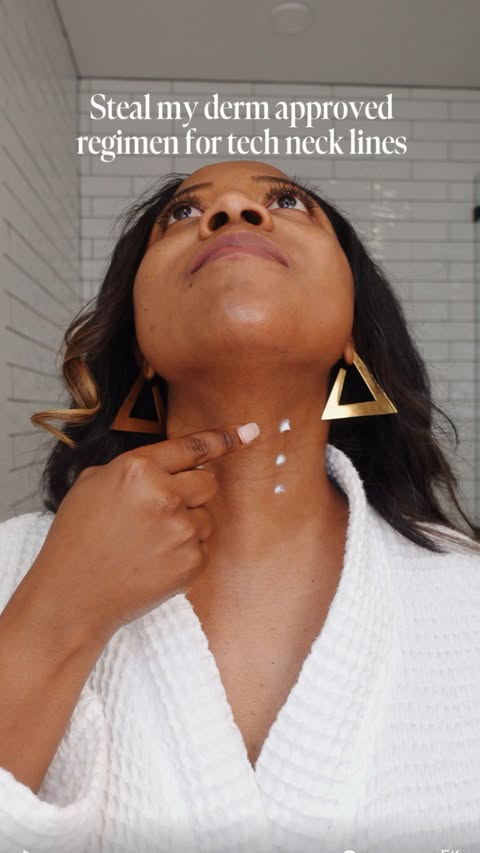 Instagram post by @brownskinderm for Medik8. Caption reads: 𝗦𝘁𝗲𝗮𝗹 𝗠𝘆 𝗧𝗲𝗰𝗵-𝗡𝗲𝗰𝗸....