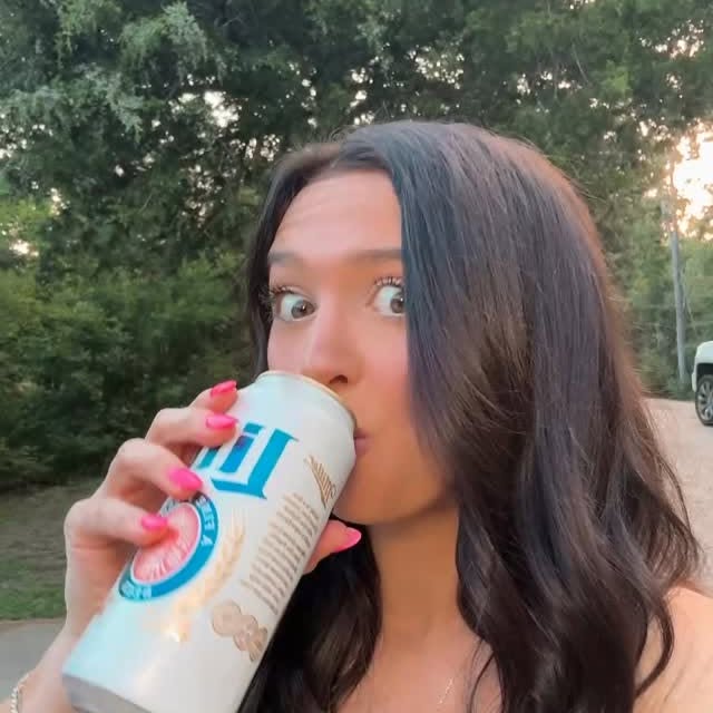 Instagram post by @megreilyy for Miller Lite. Caption reads: the sweetest treat 🍻

@millerlite 

#millerlite....