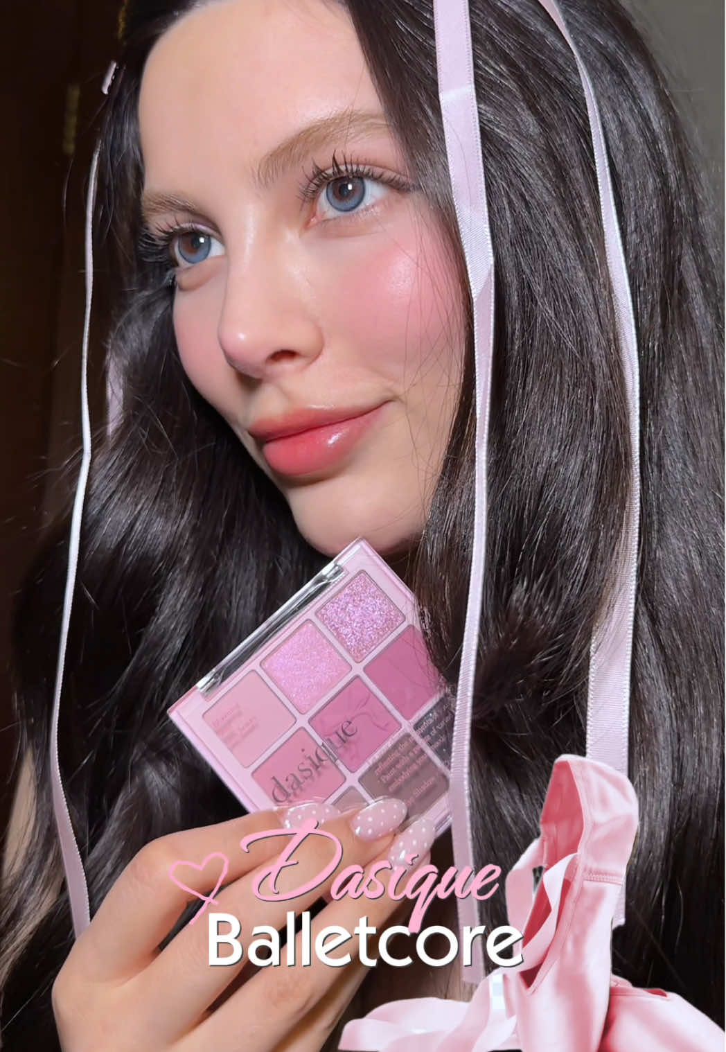 TikTok post by @liuleyla for Dasique. Caption reads: Balletcore dreams with Dasique 🩰💗 Soft, elegant,....