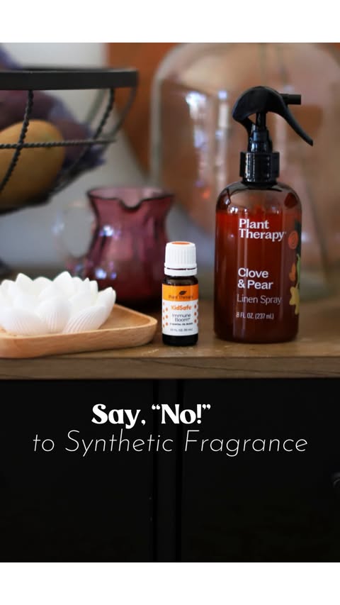Instagram post by @busylittleizzy for Plant Therapy. Caption reads: [...] you a synthetic fragrance free home?....