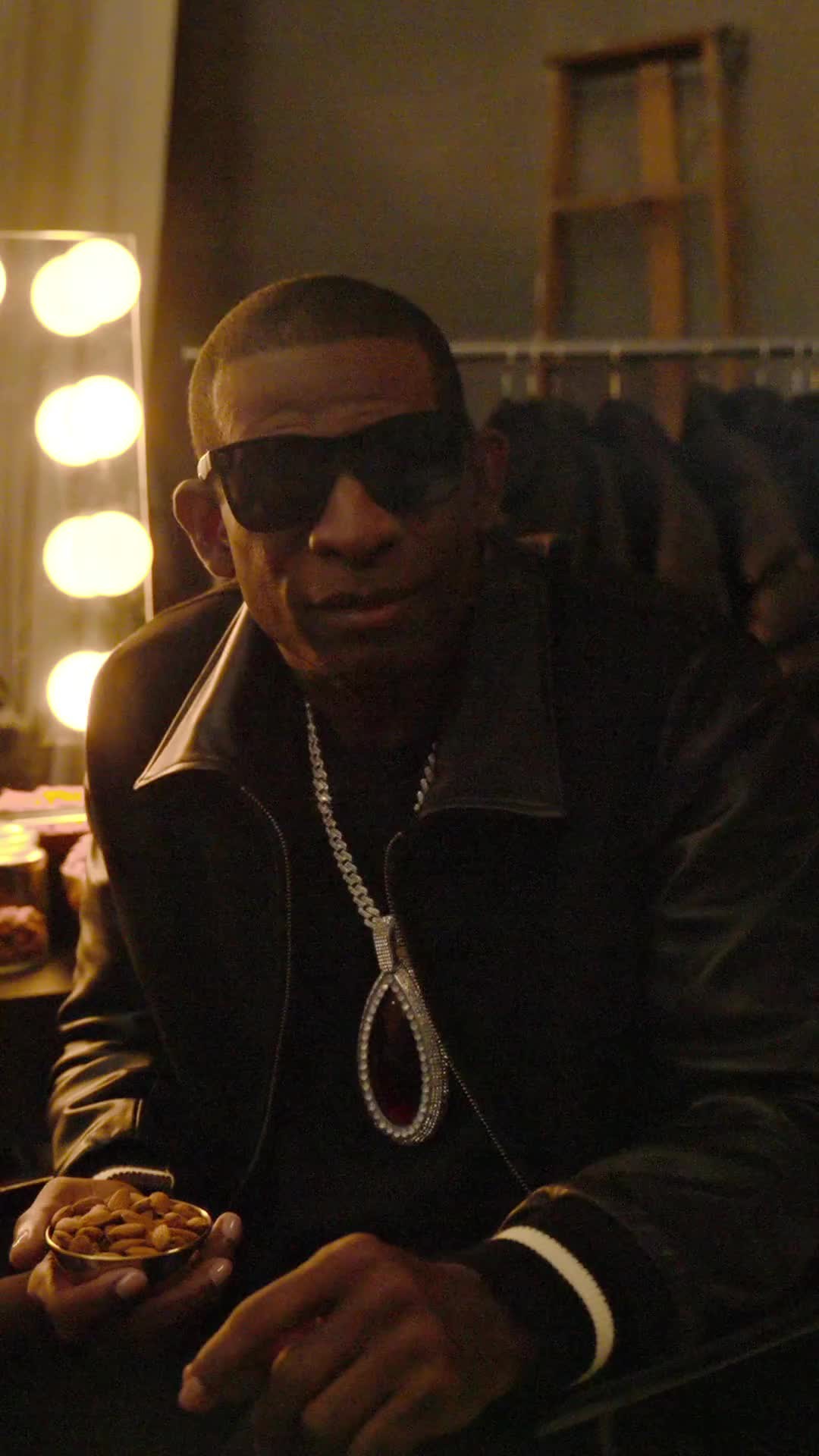 Instagram post by @deionsanders for Almond EU. Caption reads: My daily almonds keep me polished and PRIME not....