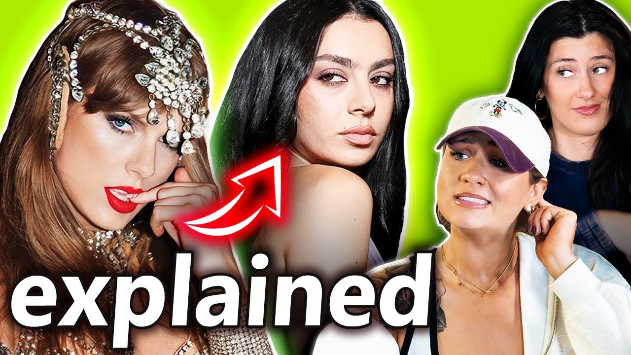 YouTube post by @TheSeshPodcast for O Positiv. Caption reads: HEATED Debate On Taylor Swift & Charli XCX Beef.