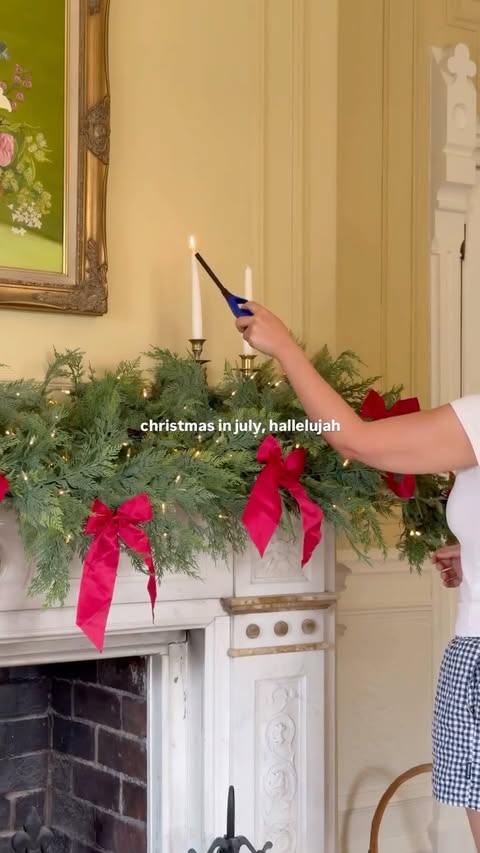 Instagram post by @mellyreidhome for Balsam Hill. Caption reads: [...] july: ☀️👙 me: just seeing what the....