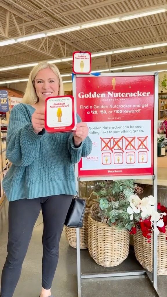 Instagram post by @kelsimsavage for World Market. Caption reads: The hunt is on!! 🎁 🔍 We asked @kelsimsavage to....