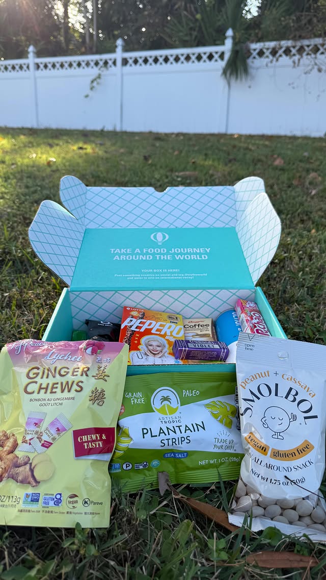 Instagram post by @affordablestylesnicole for Try The World. Caption reads: [...] of flavor in one box 🌍✨ Thank you....