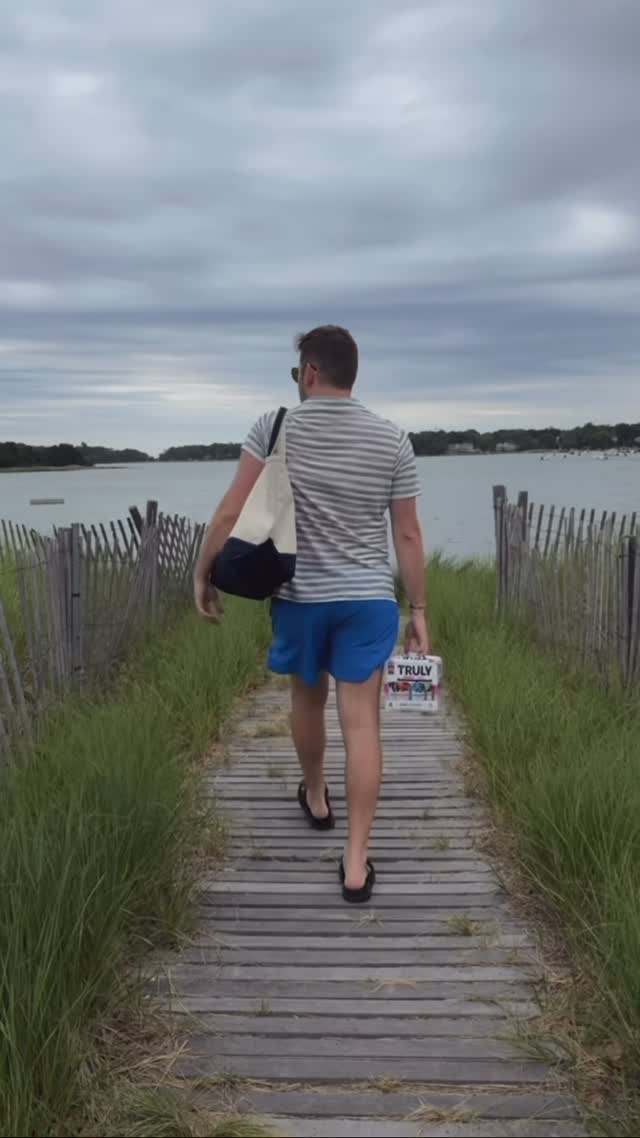 Instagram post by @hayderz for Truly Hard Seltzer. Caption reads: the only thing you need on the beach is a @truly....