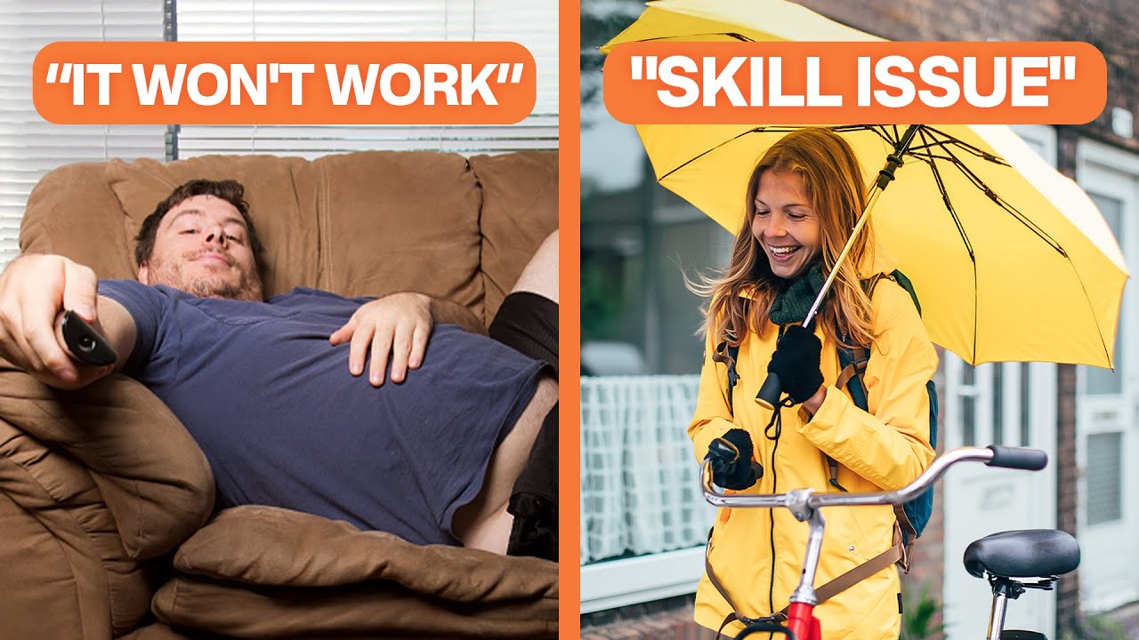 YouTube post by @NotJustBikes for Flickr. Caption reads: I'm so Sick of this Lazy Excuse (for bad cities).