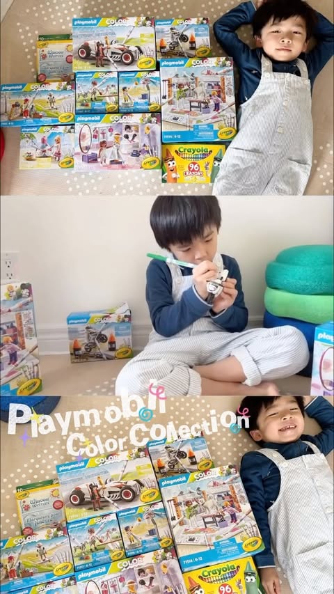 Instagram post by @mr.adrian.chan for PLAYMOBIL. Caption reads: Playmobil teamed up with Crayola to create a [...].