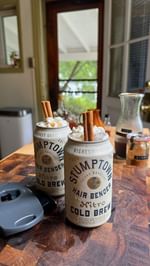 Instagram post by @sokos.kitchen for Draft Top. Caption reads: TOPLESS DIRTY MAPLE CHAI ☕️🍁 using the @drafttop....