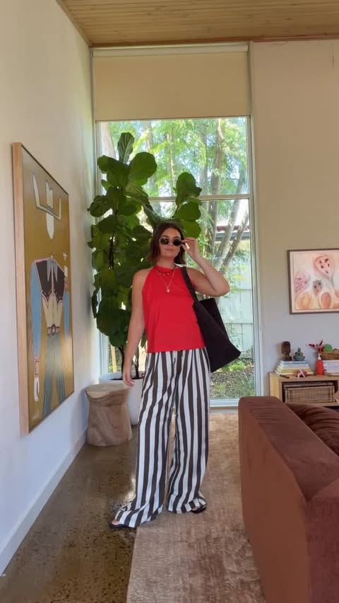 Instagram post by @emkellywears for Assembly Label. Caption reads: Pants @decjuba - Top and Bag @assemblylabel -....