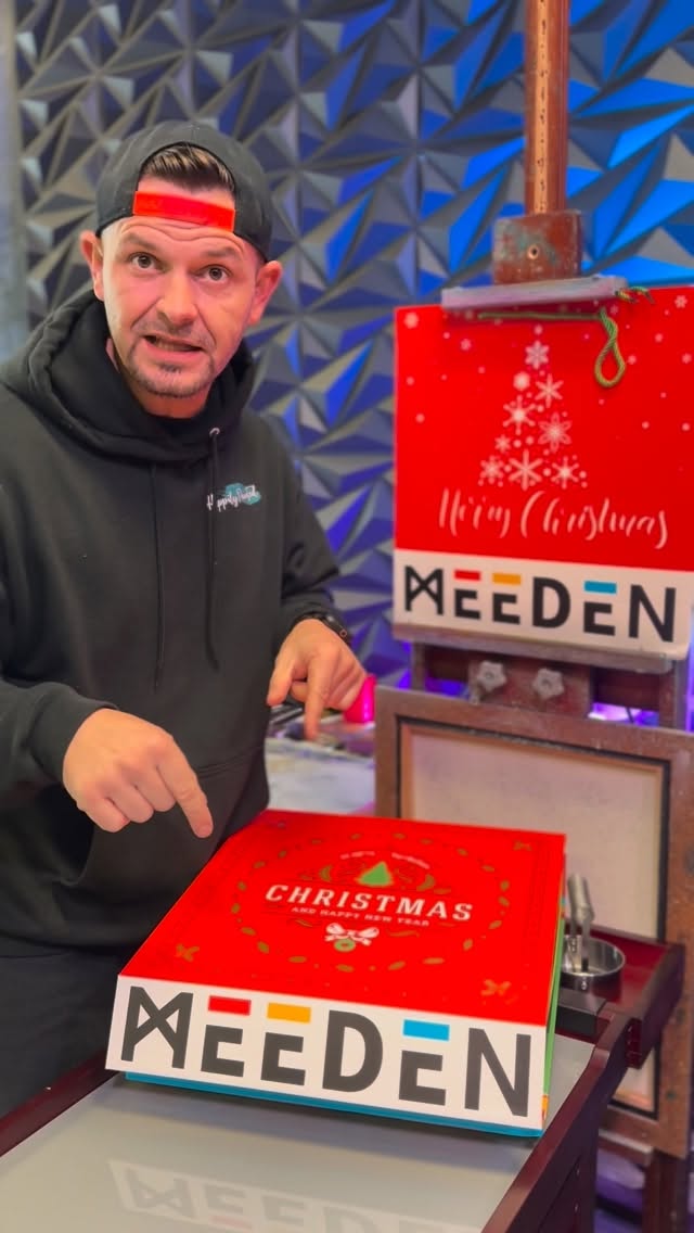 Instagram post by @paintwithjoshk for MEEDEN ART. Caption reads: Get your @meeden.art Advent Calendar for that....
