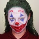 Instagram post by @karolinagriciute for Ben Nye Makeup. Caption reads: Ad / JOKER! 🤡 Who else loved the new Joker movie?....