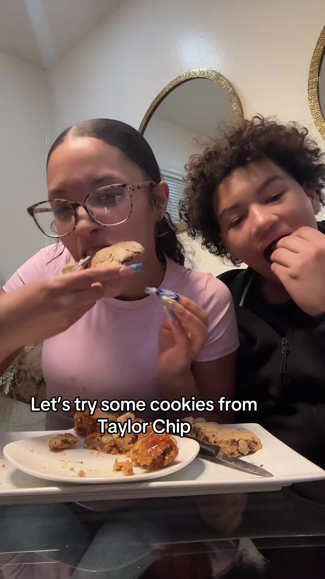 TikTok post by @unknownyasmine for Taylor Chip. Caption reads: #tayorchip #cookies #smallbusiness @Taylor Chip....
