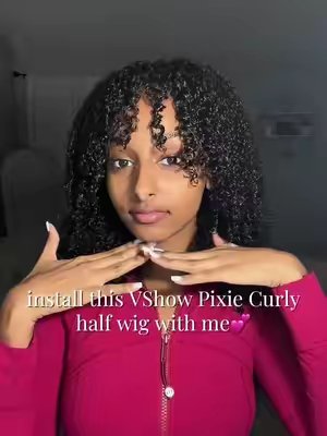 TikTok post by @bettyfever for Vshow Hair. Caption reads: [...] the part 2 on the full & dry look 🫰🏽@VSHOW....