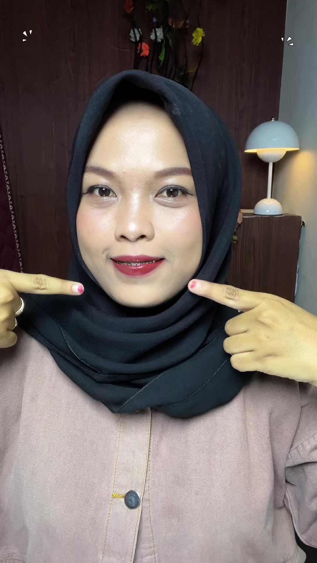 TikTok post by @dininurtyastuti2 for Make Over. Caption reads: [...] #ForyouBeautyFestival #SSDFNudeBrownMakeOver....