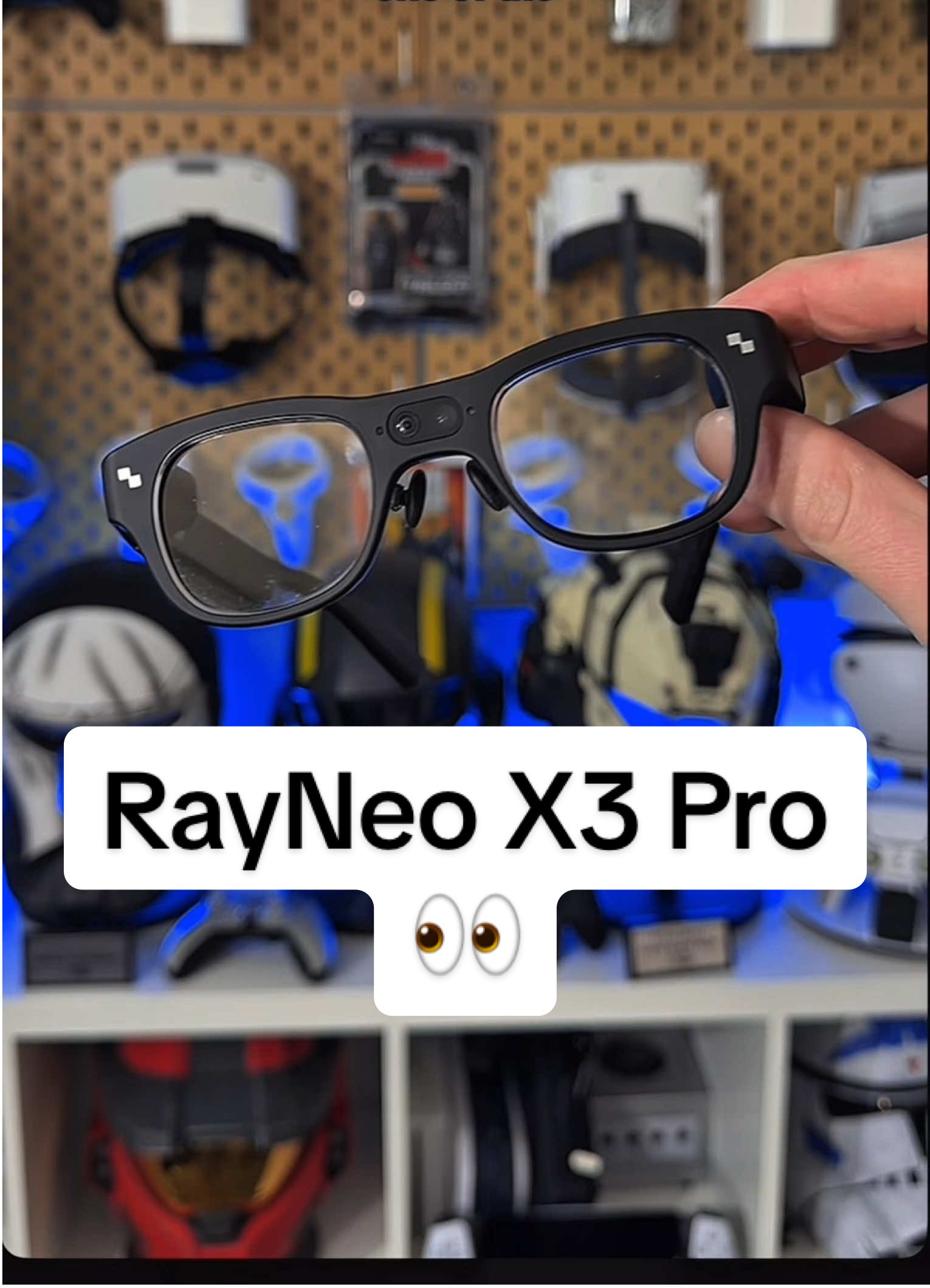TikTok post by @garett_the_gamer for RayNeo. Caption reads: [...] These the Future of Smart Glasses? 👀....