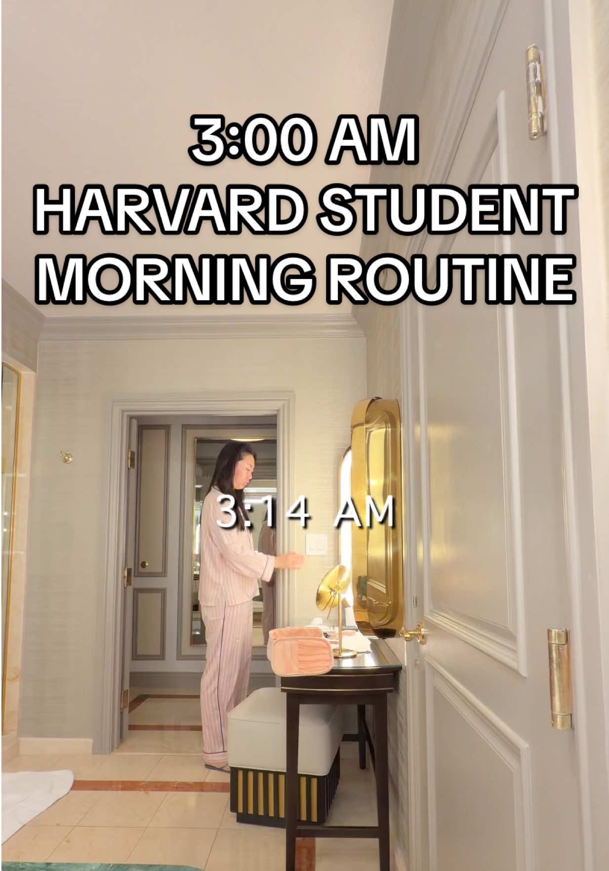 TikTok post by @helainezhao for Saie hello. Caption reads: 3am early morning as a harvard student on winter....