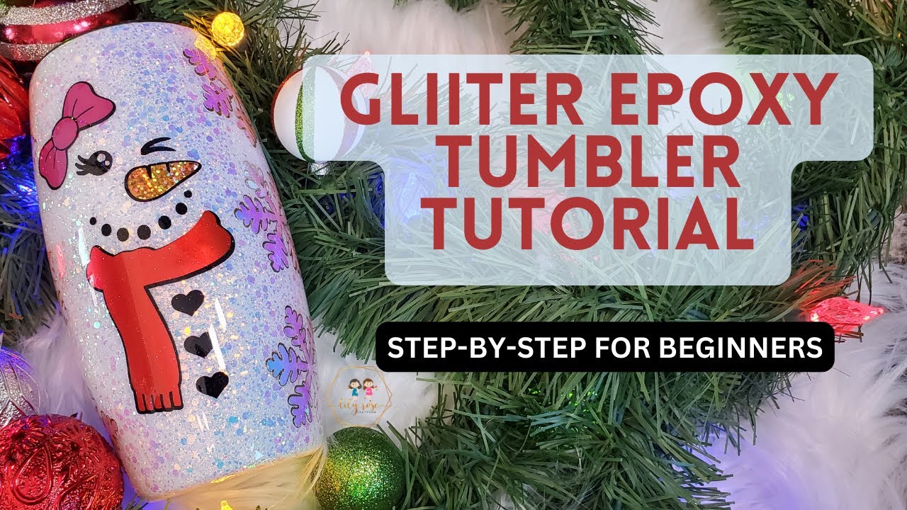 YouTube post by @LilyRoseCraftroom for TeckWrapcraft. Caption reads: HOW TO MAKE A GLITTER EPOXY TUMBLER: FOR BEGINNERS....