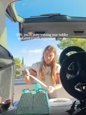 TikTok post by @udderlynikki for Jool Baby. Caption reads: Me 🤝 this @Jool Baby travel potty bc potty....