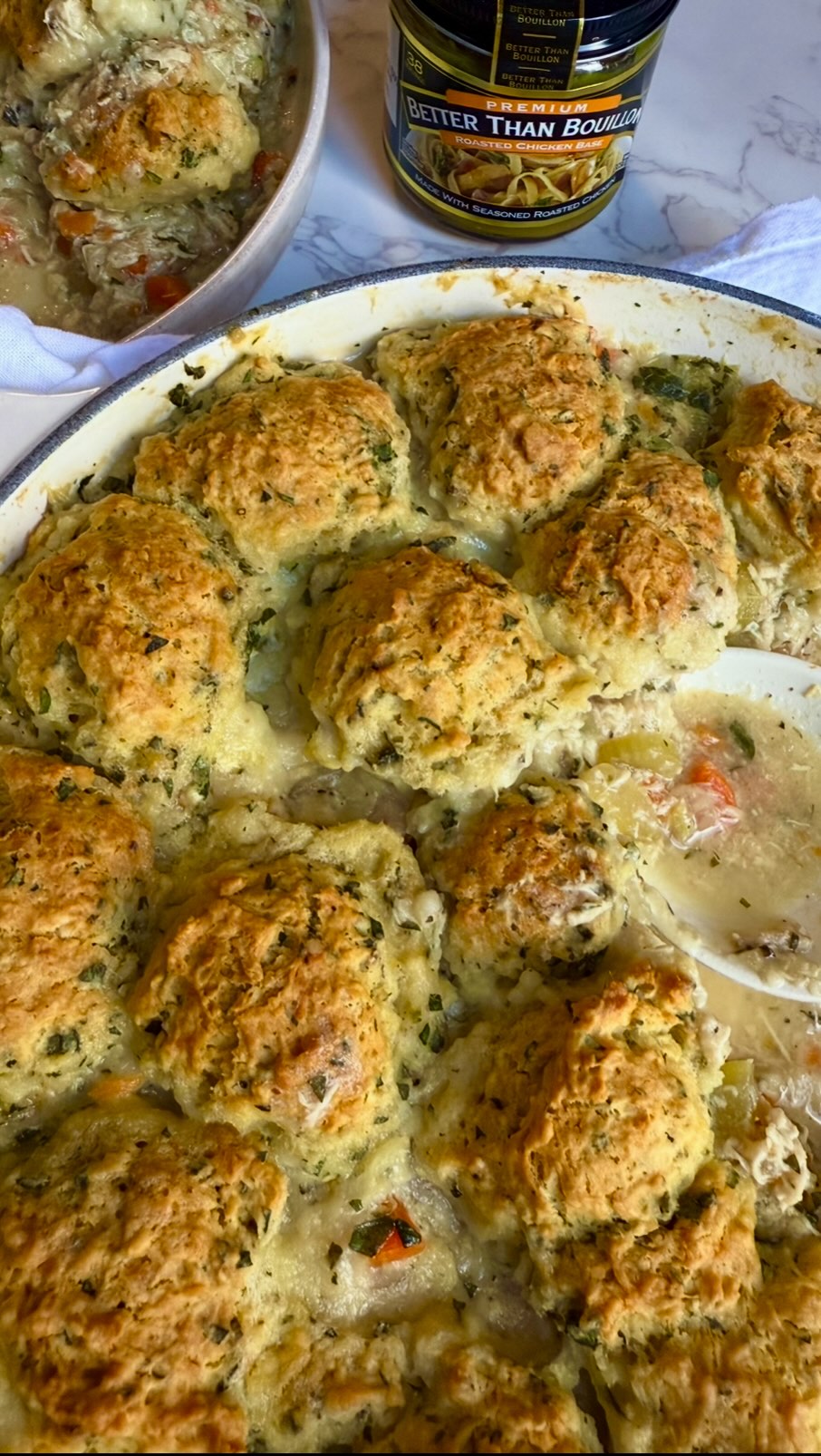 Instagram post by @sendnoods for Better Than Bouillon. Caption reads: (ad) Comment ‘RECIPE’ to have this Chicken and....