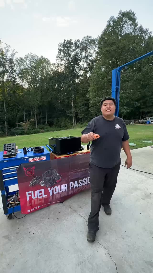 Instagram post by @statik_workz for EVIL ENERGY. Caption reads: We found our winner 🏆 for the complete fuel cell....