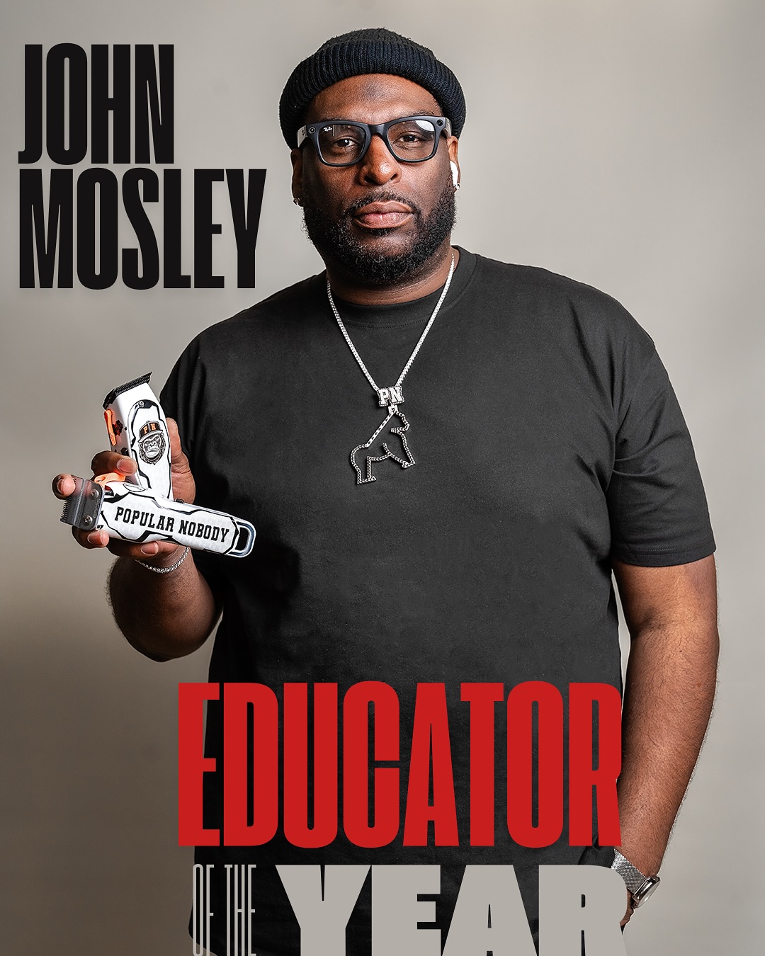 Instagram post by @popular_nobody for Andis Pets. Caption reads: @popular_nobody 🤝 Educator of the Year!....