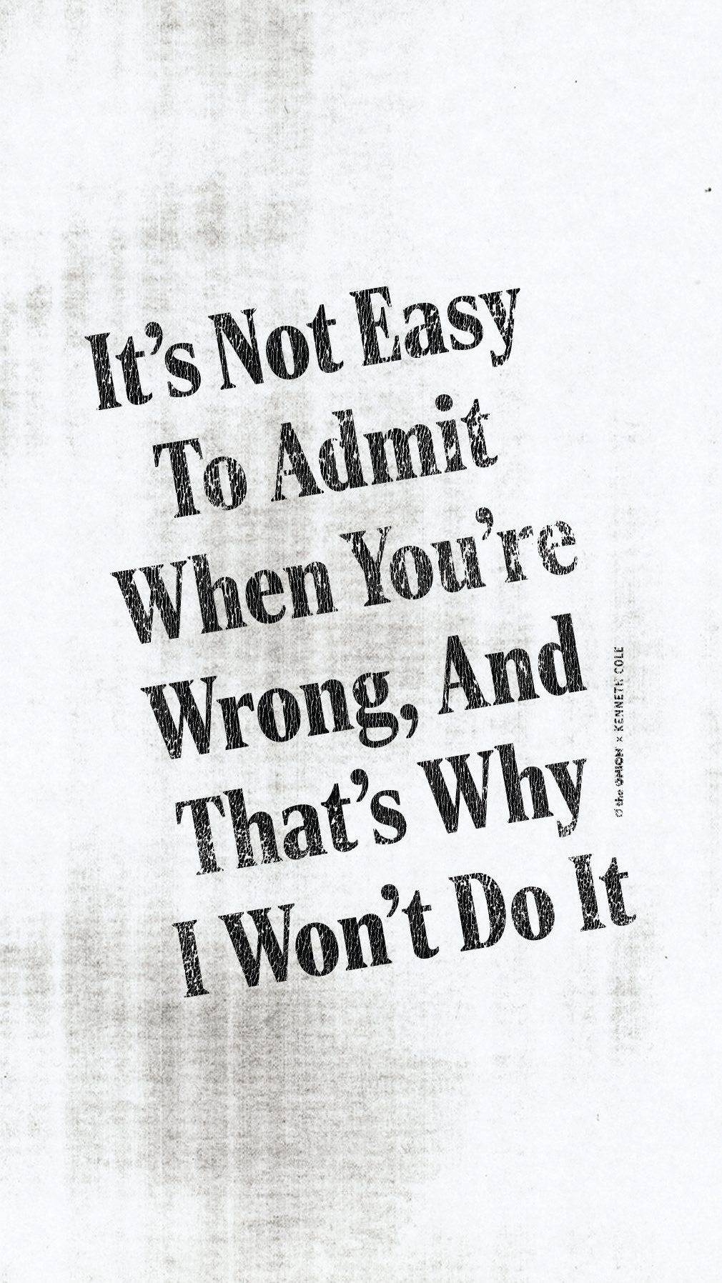 Instagram post by @tesstreg for Kenneth Cole. Caption reads: If you’re the type to never admit you’re wrong,....