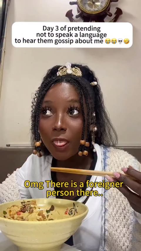 Instagram post by @babyqueenfly for Duolingo. Caption reads: When Duolingo finally pays off in a Chinese....