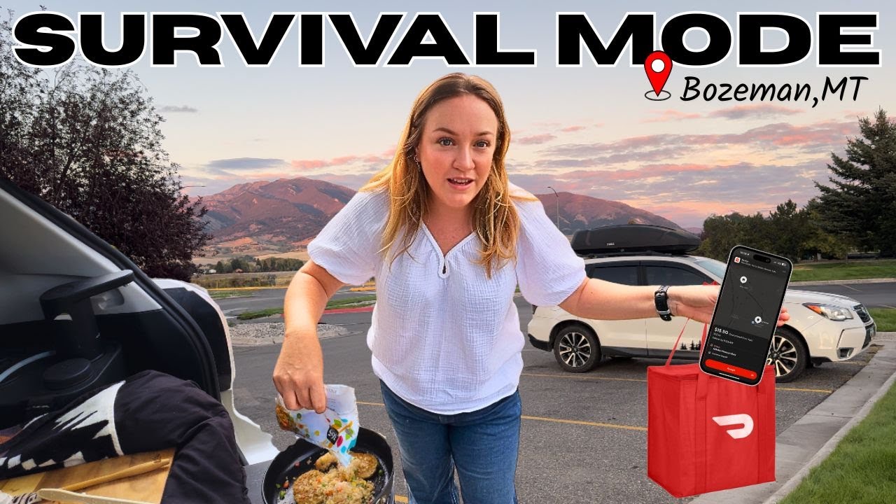 YouTube post by @nomad_unknown for – ICECOFREEZER. Caption reads: Surviving Economic Hardship... LIVING IN A CAR |....