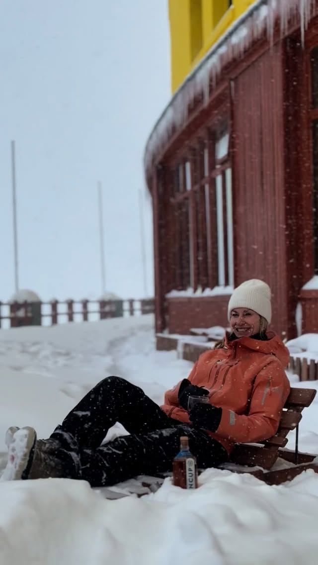 Instagram post by @elysesaugstad for TINCUP Whiskey. Caption reads: Cheers to it being winter somewhere in the world!....