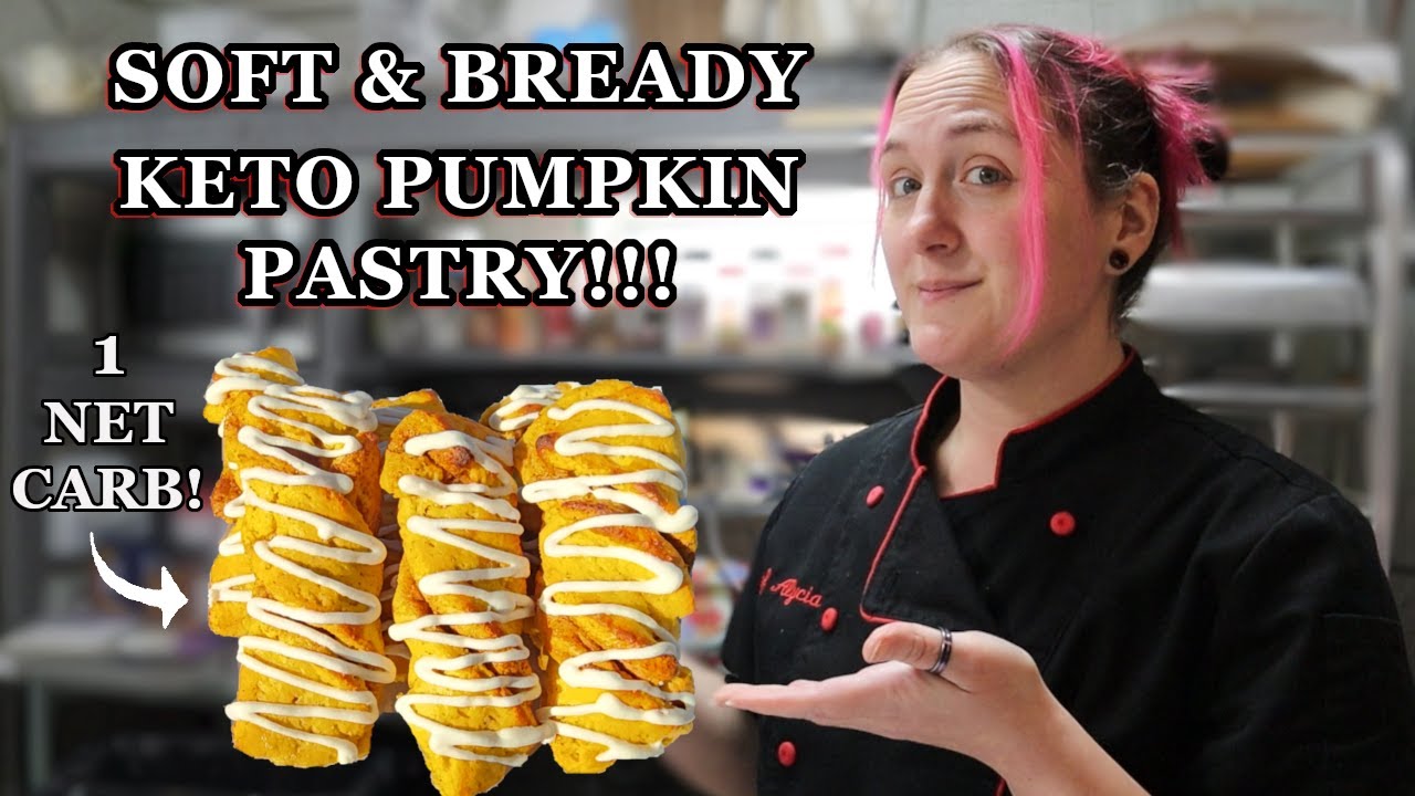 YouTube post by @KetoUpgrade for Perfect Keto. Caption reads: Soft & Fluffy Keto Pumpkin Cinnamon Twist Recipe!.