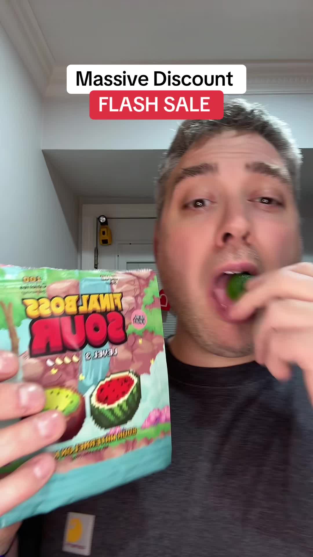 TikTok post by @botz361 for Final Boss Sour. Caption reads: [...] real fruit #sourcandy #realfruit....