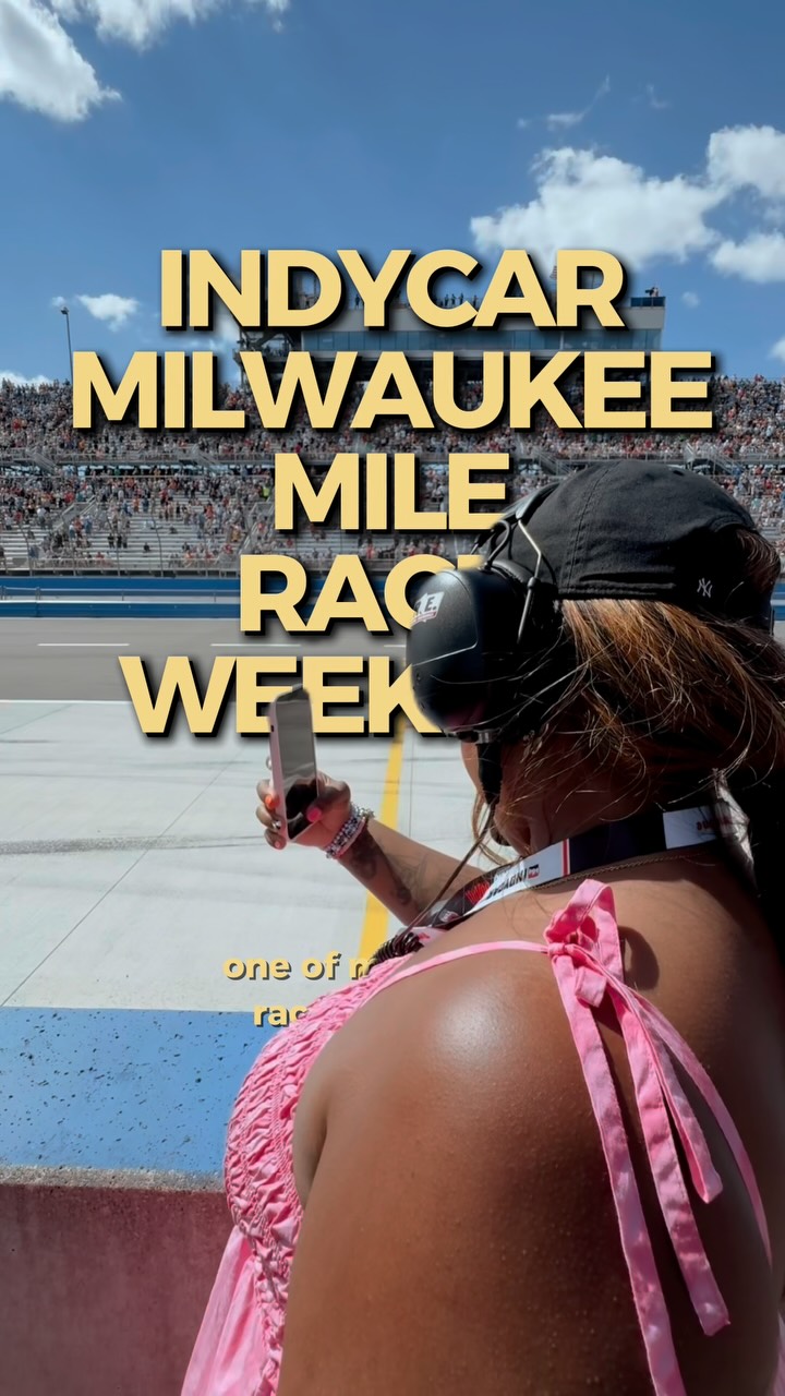 Instagram post by @tasiajewelx for Travel Wisconsin. Caption reads: Had the best time at the Indycar race at....