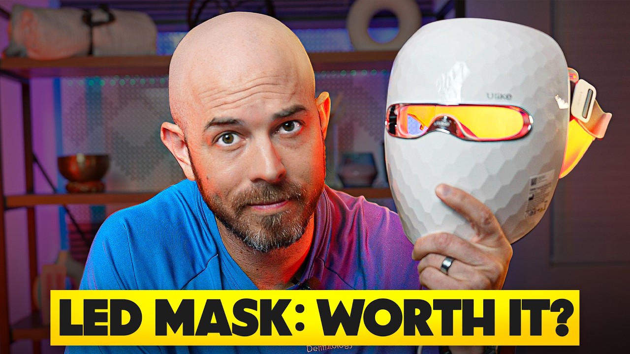 YouTube post by @208SkinDoc for EltaMD. Caption reads: Do LED Face Masks Really Work? Dermatologist....