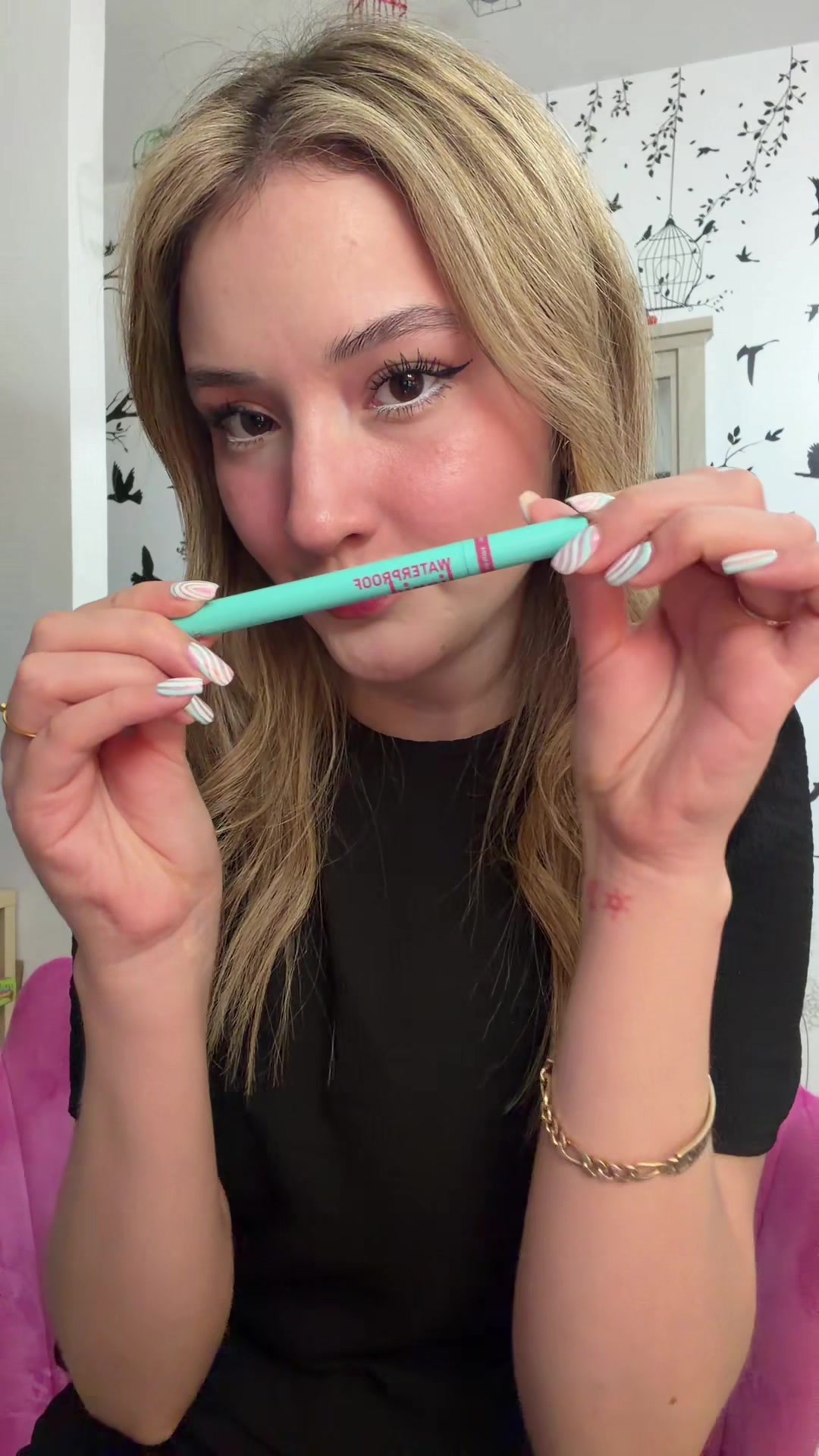 TikTok post by @nancymqzc for Amzgirlofficial. Caption reads: @amzgirlofficial #WildFluff #lashes [...].