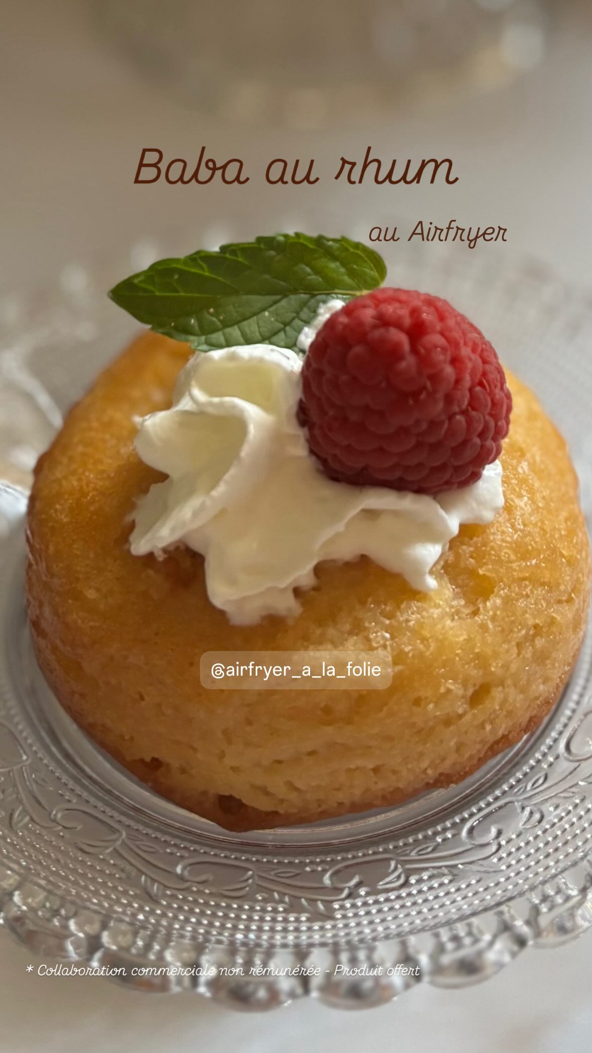 Instagram post by @airfryer_a_la_folie for COSORI. Caption reads: Baba au Rhum

au #airfryer #cosoritwinfry 

Salut....