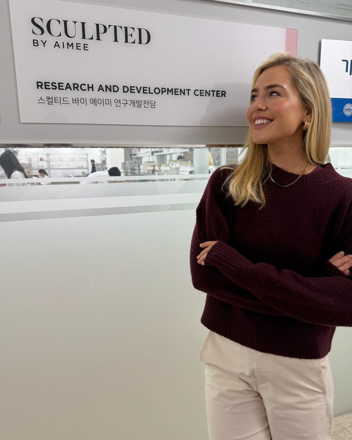 Instagram post by @aimeeconnolly_com for Sculpted By Aimee. Caption reads: Our founder @aimeeconnolly_com's camera roll after....