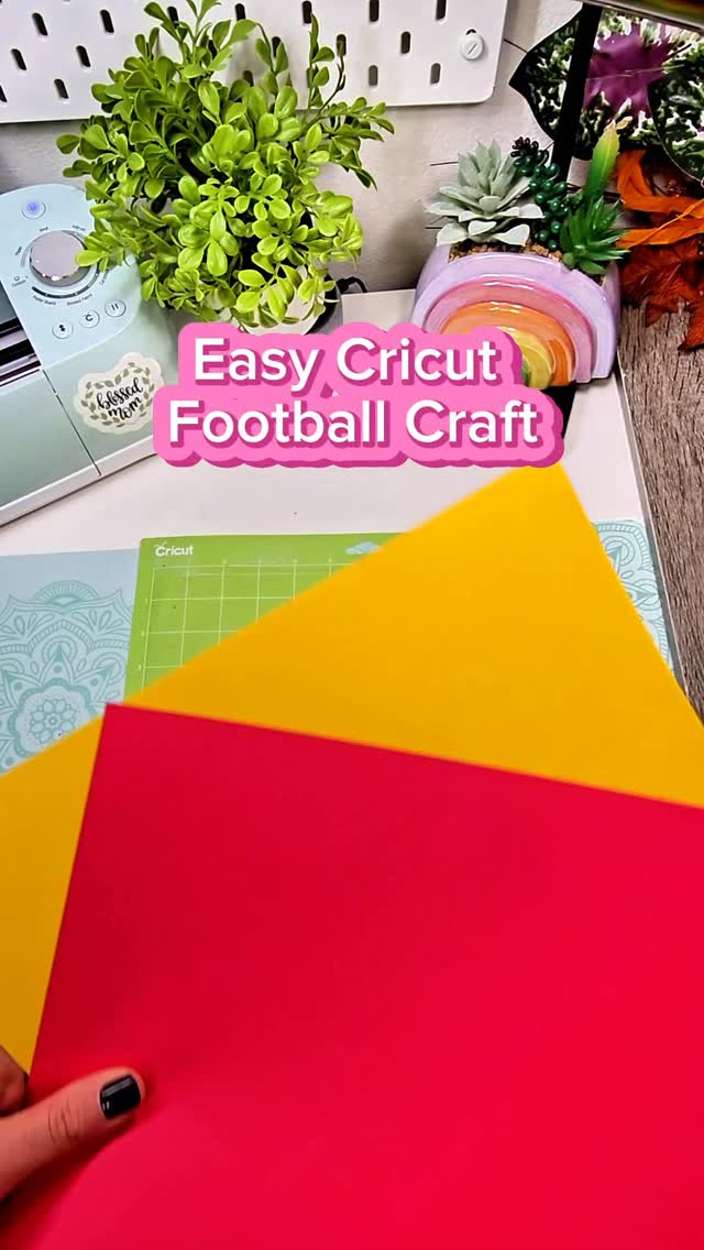 Instagram post by @colescraftingcorner for Creative Fabrica. Caption reads: Score a touchdown with this easy Cardstock Cricut....