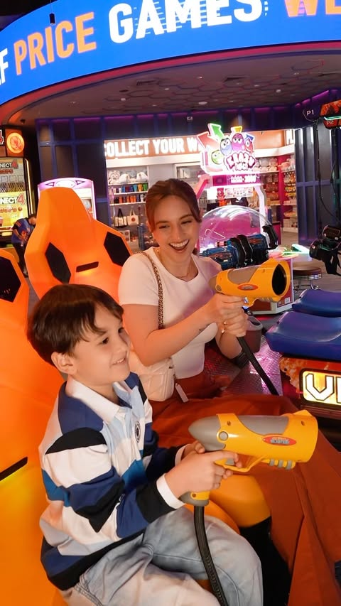 Instagram post by @coleen for Dave & Buster's. Caption reads: Eat, drink, play, watch, repeat! 🎮🍔🏆 We had the....