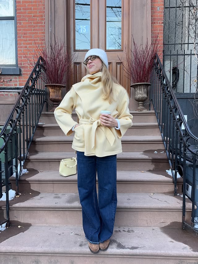 Instagram post by @anna_barger for Nuuly. Caption reads: @nuuly for every occasion #nuulypartner ⛸️❄️.