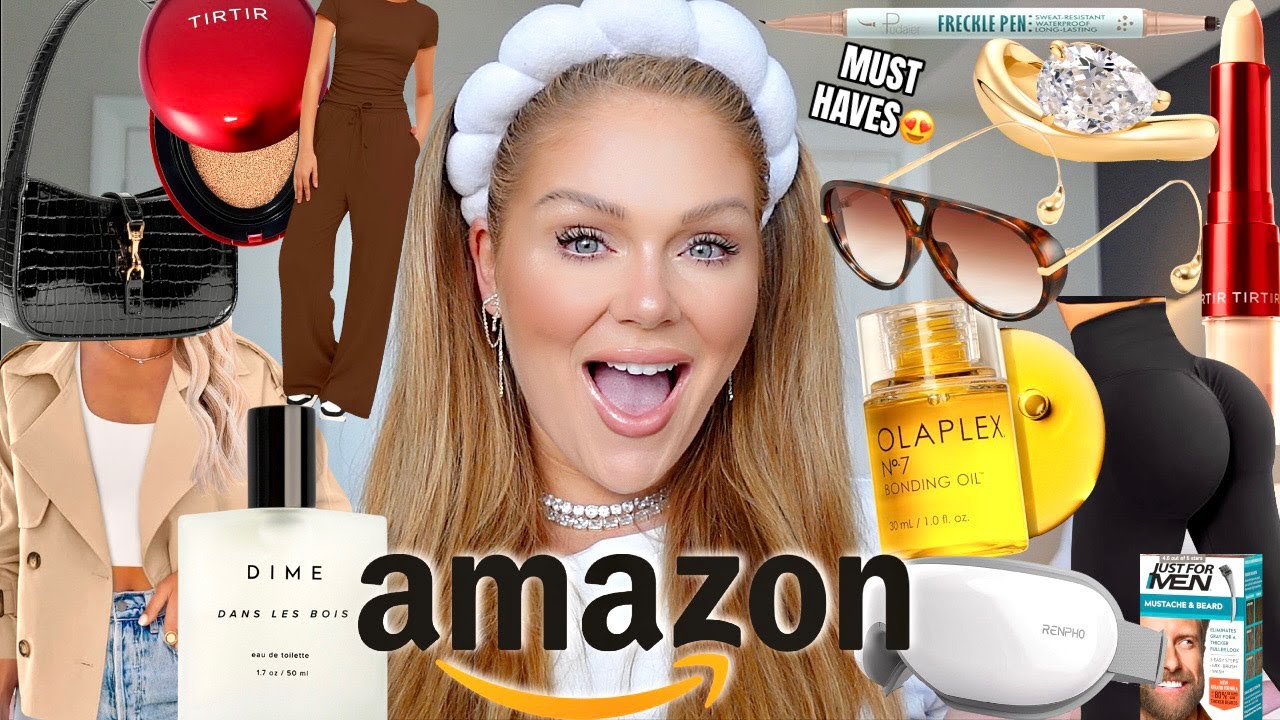 YouTube post by @KellyStrack for Grande Cosmetics. Caption reads: VIRAL Amazon Must Haves Fall 2025 😍 Best Selling....