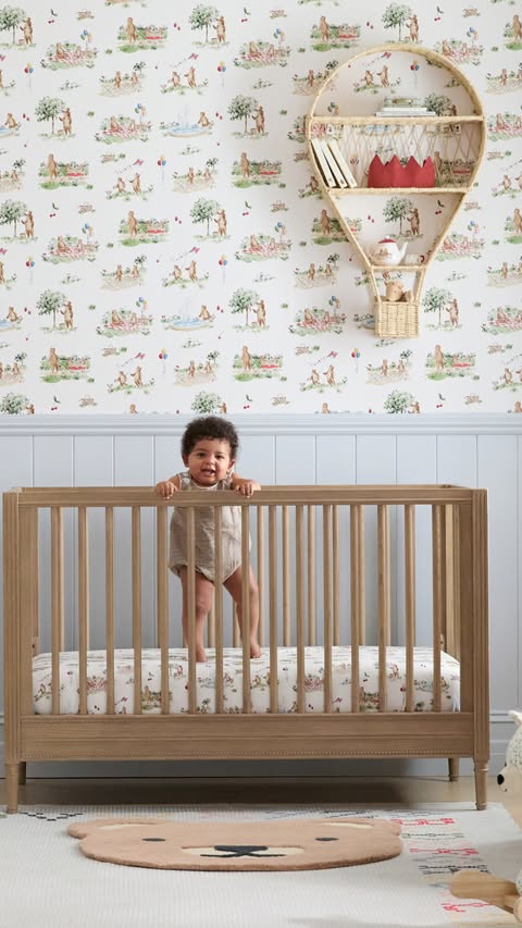 Instagram post by @rileysheehey for Pottery Barn Kids. Caption reads: Sweet bunnies, busy bears and lots of charm in our....