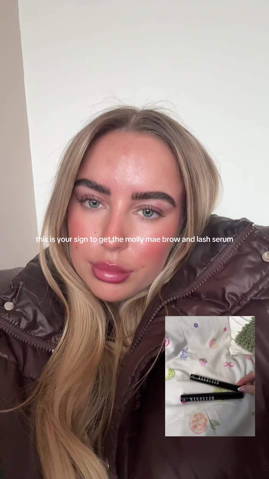 TikTok post by @graceoliviaao for Nanolash. Caption reads: [...] #lashes #fyp #beauty #girly @NANOLASH.