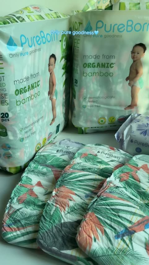 Instagram post by @ahlan_gulf for Pureborn. Caption reads: Pure goodness in every nappy @purebornarabia....