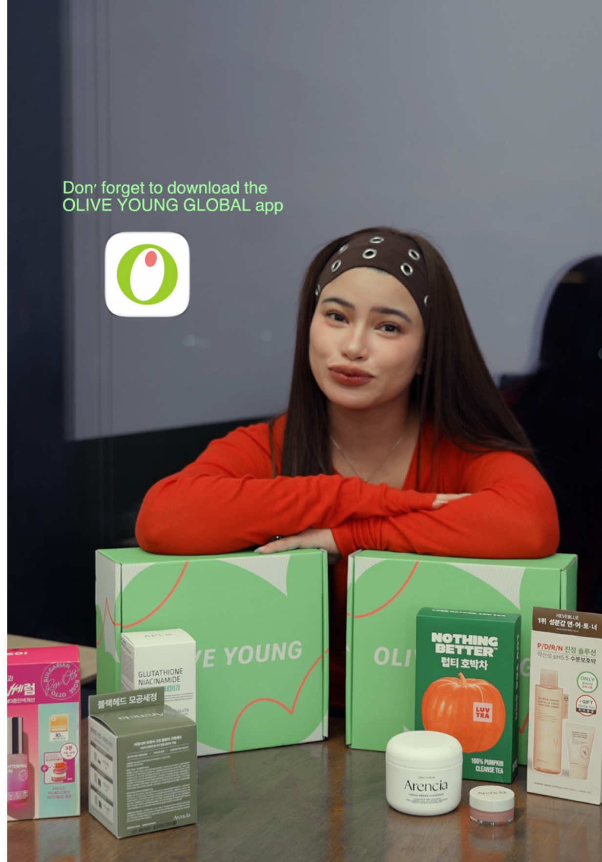 TikTok post by @d_laurel for OLIVE YOUNG. Caption reads: If @OLIVE YOUNG Global had a fan club, I’d be THE....