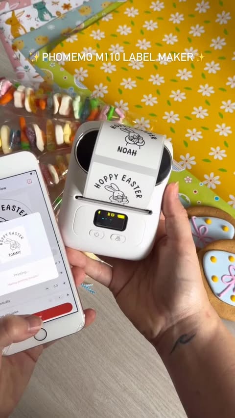 Instagram post by @myhomeinwiltshire for Phomemo. Caption reads: [...] gifts so I’ve been using my Phomemo M110....